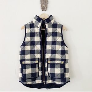 J. Crew Quilted Buffalo Check Vest